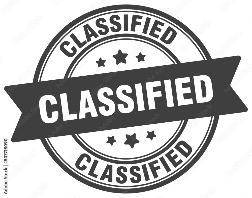 classified stamp. classified label on transparent background. round sign classified stamp. classified label on transparent background. round sign
