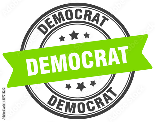 democrat stamp. democrat label on transparent background. round sign