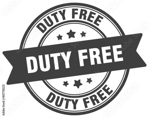 duty free stamp. duty free label on transparent background. round sign