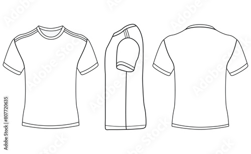 White T-shirt jersey for template front and back  VECTOR DESIGN
