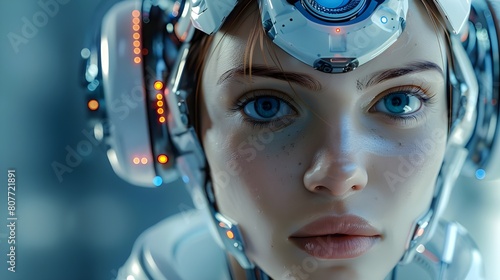 Cyborg woman .Generative AI