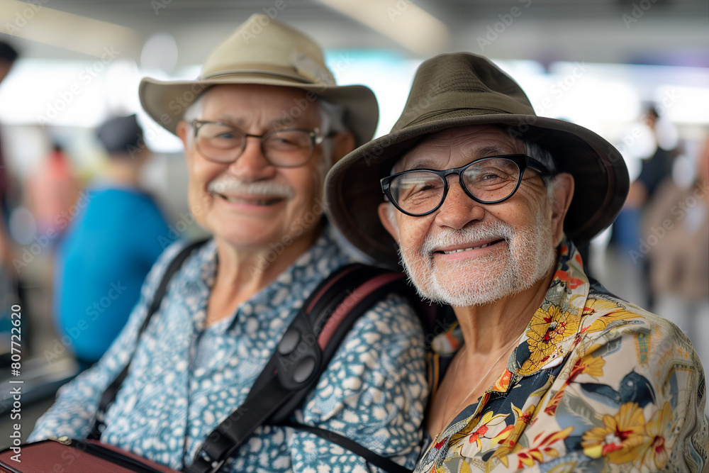 Generative AI composition image of traveling concept young person woman man at airport bus railway station