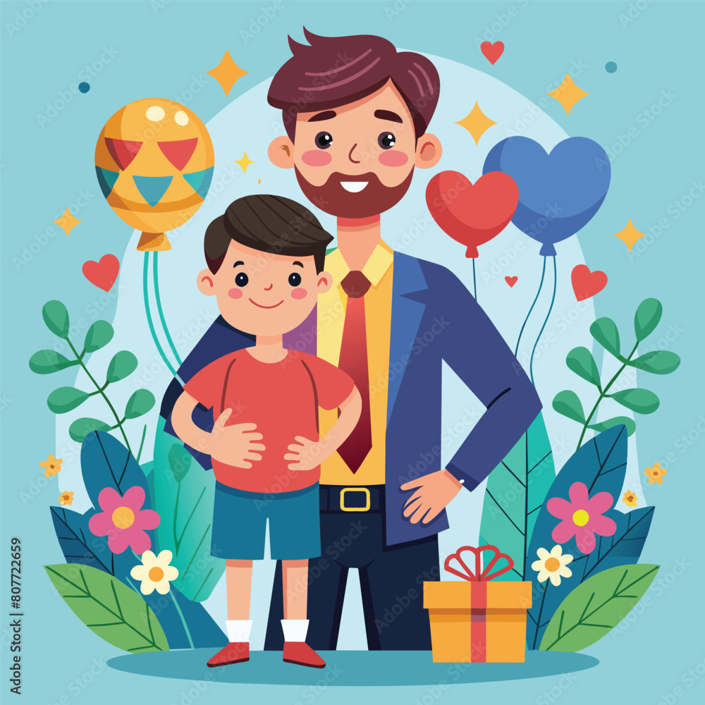 fathers day flat vector design fathers day flat vector design