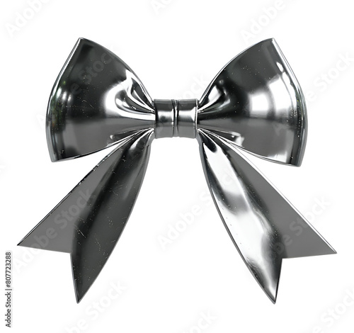 3d chrome metal: cute bow 3 photo