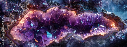 Amethyst geode with thorium traces