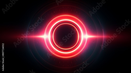 A glowing red and pink portal with light rays emanating from it.