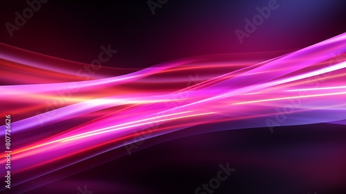 Pink and purple glowing waves on a black background.