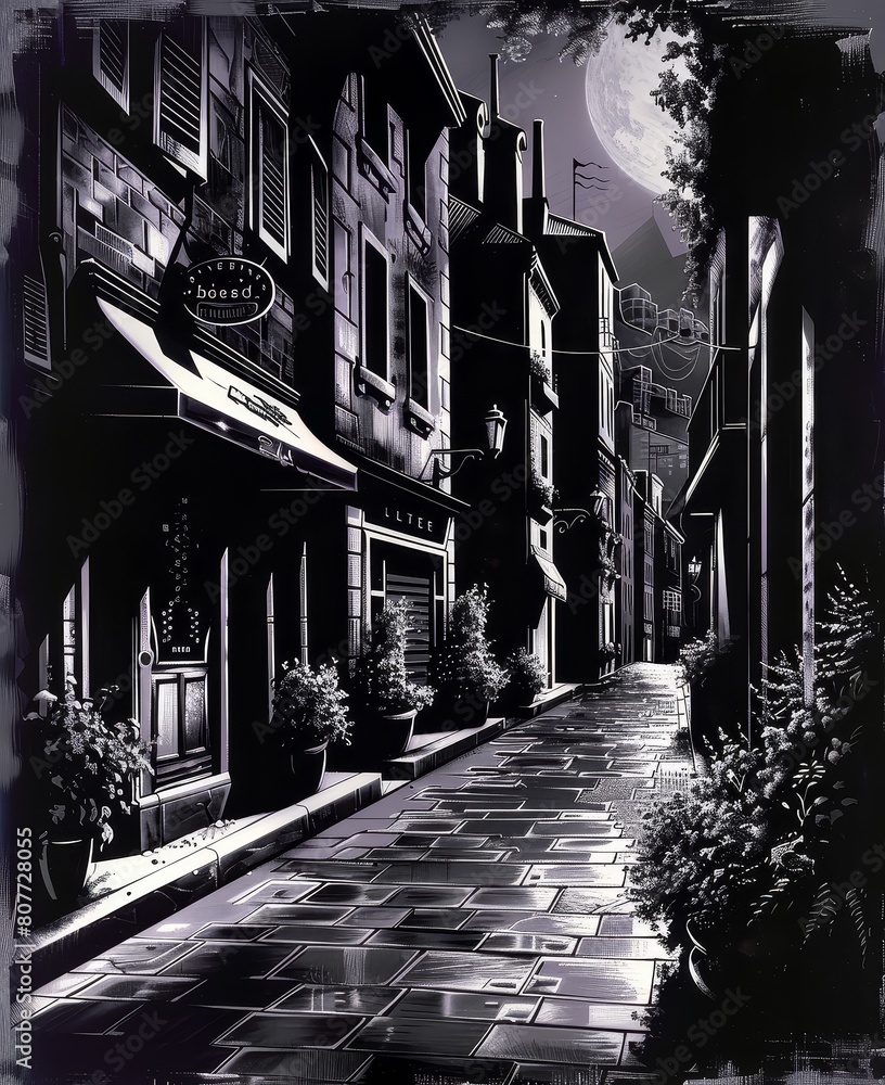 The photo shows a narrow street with cobblestone pavement and old buildings on both sides. The photo shows a narrow street with cobblestone pavement and old buildings on both sides.