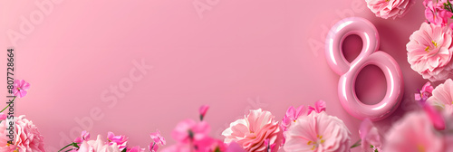pink Number 8 , international women's day background