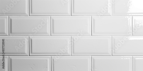 The classic white subway tile texture  versatile for kitchen backsplashes and bathroom walls. 4k