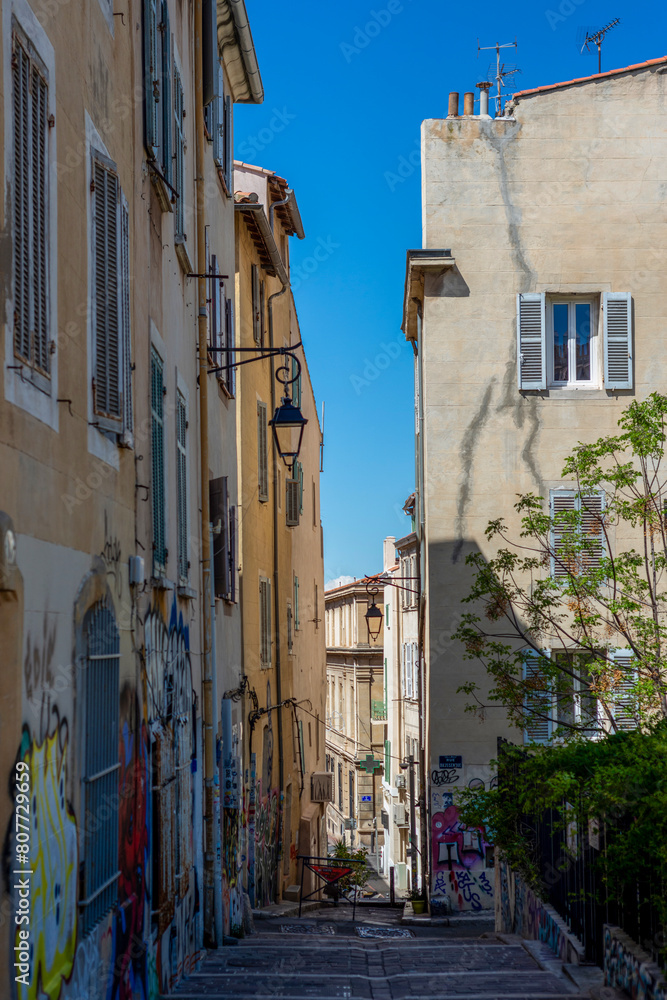 Ruelle dans le quartier du Panier à Marseille