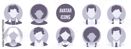 Man and woman empty avatars set for unknown or anonymous individuals, person icons. Default photo placeholder for social network, resume, forum and dating site. photo images for unfilled user profile