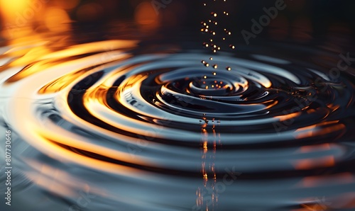Water drop with circular waves, Water Ripple