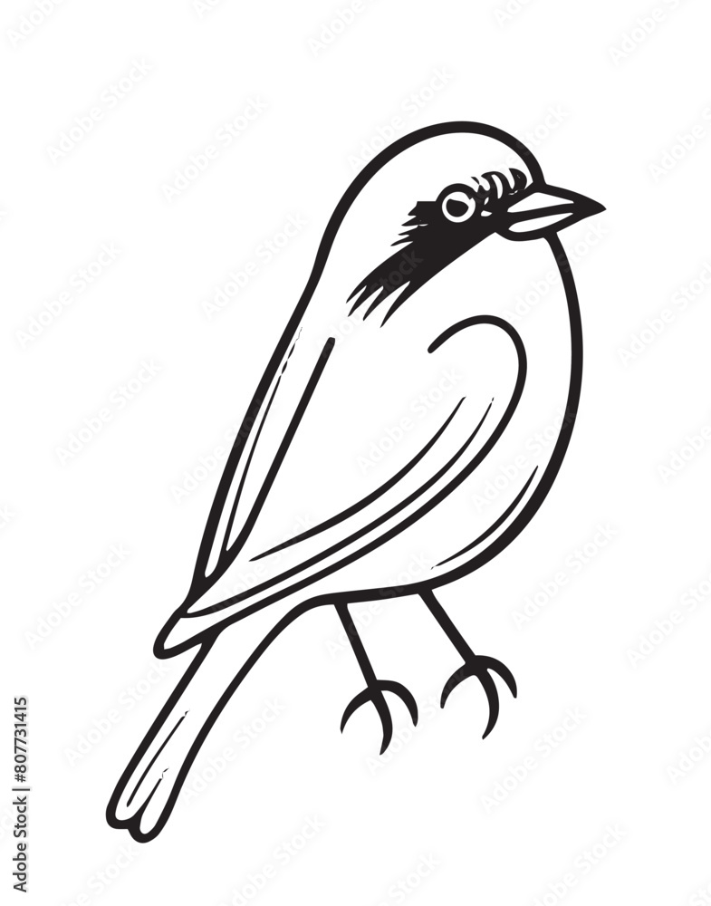 Obraz premium Monochrome Bird Vector Isolated Illustration