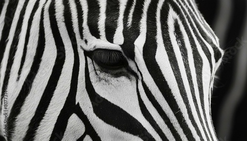 black and white photo of zebra stripes  extreme close up  high contrast  in the style of national geographic photography