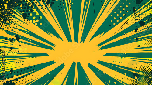 green yellow color comic style template background