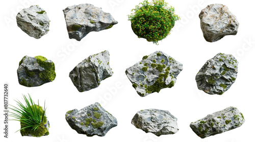 Set of rocks PNG transparent background
