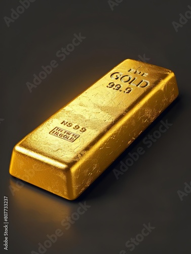 Gold bullion bar on dark background Large cast investment gold ingot Swiss gold Business and finance