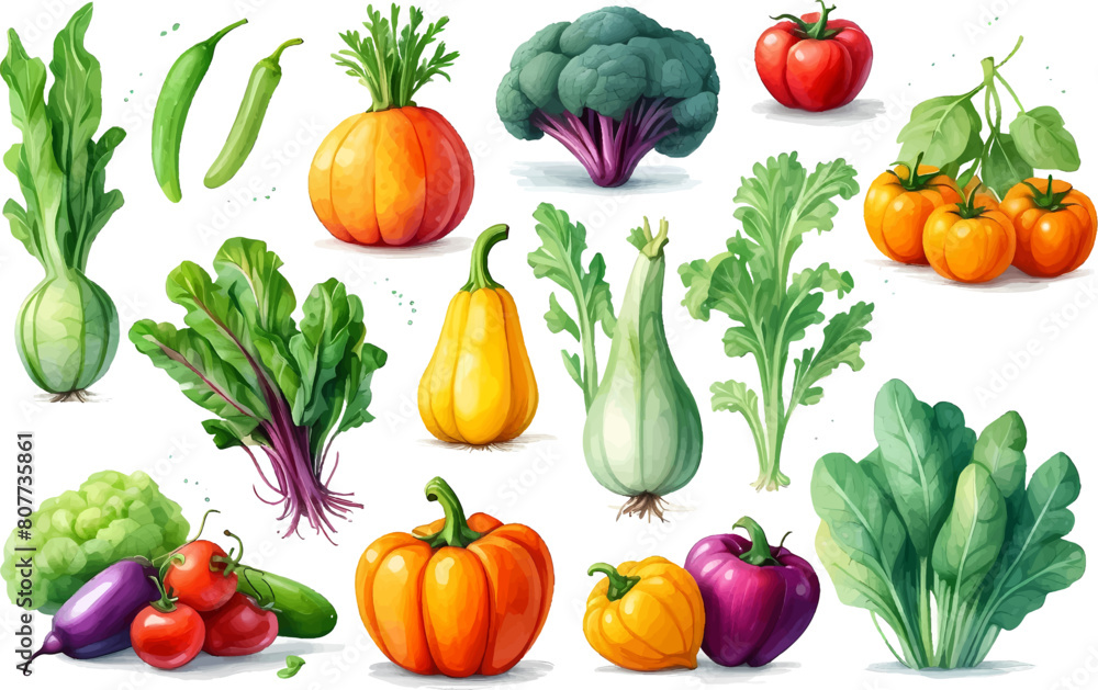 Vector vegetables icons set in cartoon style. Collection farm product for restaurant menu, market label. Vector vegetables icons set in cartoon style. Collection farm product for restaurant menu, market label.