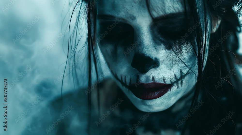 Beautiful zombie corpse bride looked scary, Corpse Bride, Halloween festival concept
Beautiful zombie corpse bride looked scary, Corpse Bride, Halloween festival concept
