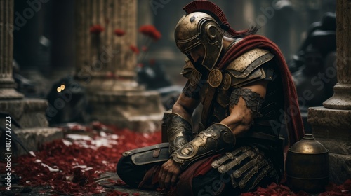 Seeking favor: Gladiator at sacred shrine