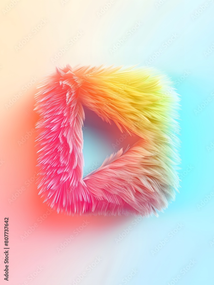 Fototapeta premium a fluffy youtube button for a cute channel