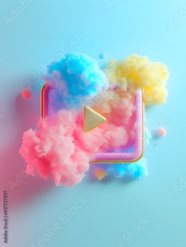 a fluffy youtube button for a cute channel photo