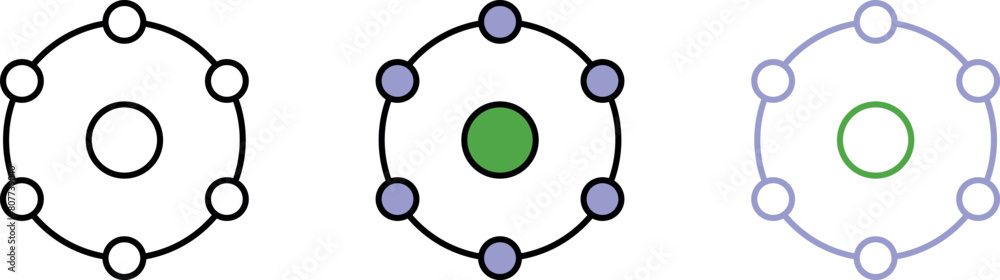 Antioxidant icon symbol in lined and colored style. Vector Illustration Antioxidant icon symbol in lined and colored style. Vector Illustration