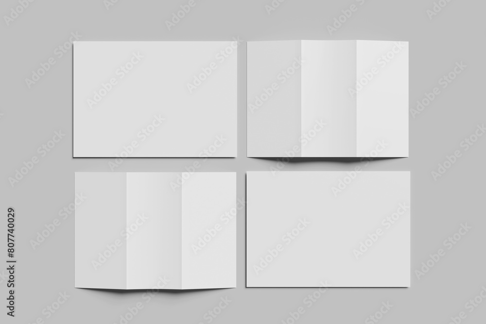 Realistic blank A4 tri-fold brochure for mockup. Realistic blank A4 tri-fold brochure for mockup.