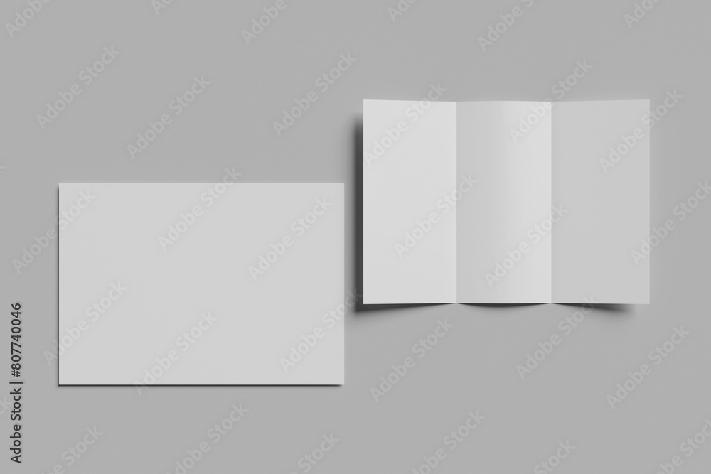 Realistic blank A4 tri-fold brochure for mockup. Realistic blank A4 tri-fold brochure for mockup.
