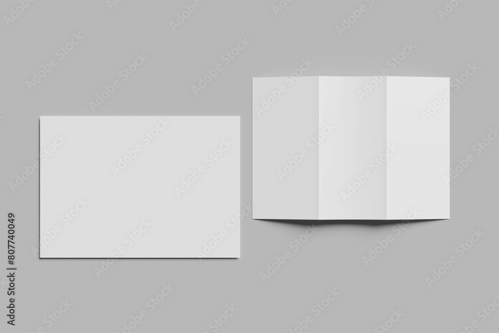Realistic blank A4 tri-fold brochure for mockup. Realistic blank A4 tri-fold brochure for mockup.