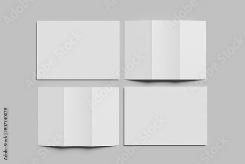 Realistic blank A4 tri-fold brochure for mockup.