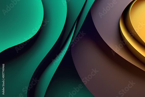 Abstract green wave background with liquid and shapes on fluid gradient with gradient and light effects. Shiny color effects.