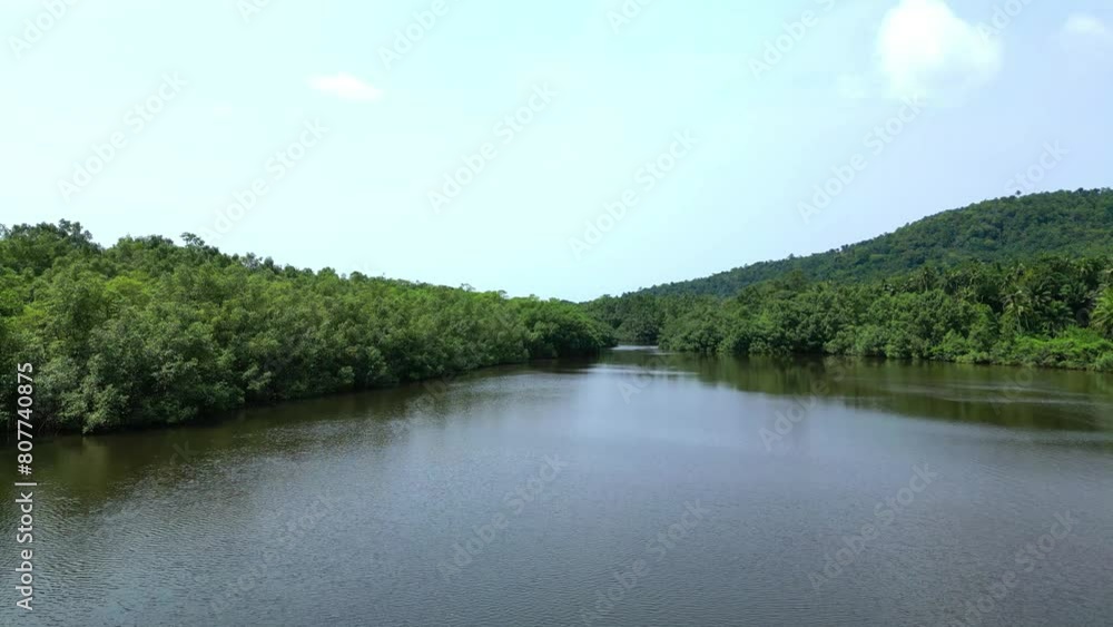 Flying over Malanza river at south of the São Tomé,Africa. Flying over Malanza river at south of the São Tomé,Africa.