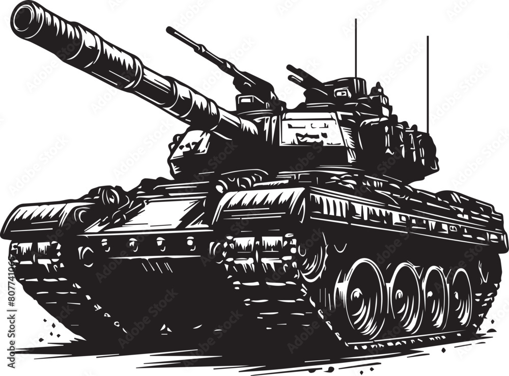 Tank silhouette. Tank vector design isolated on white background. Tank silhouette. Tank vector design isolated on white background.