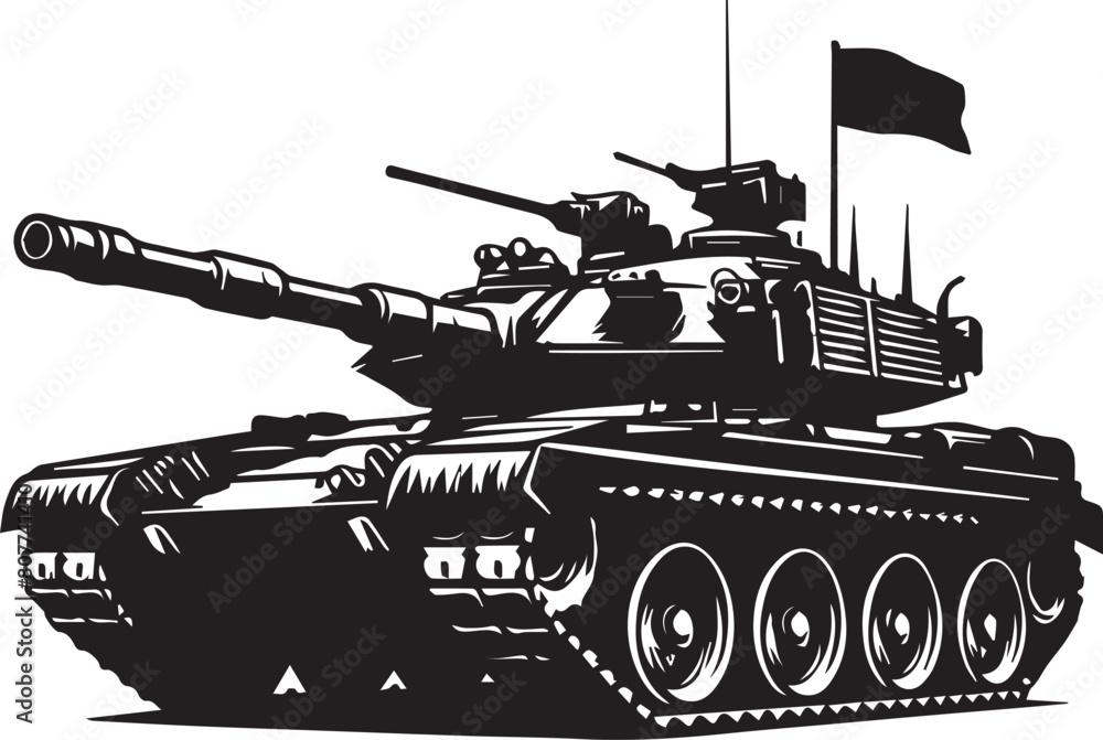 Tank silhouette. Tank vector design isolated on white background. Tank silhouette. Tank vector design isolated on white background.