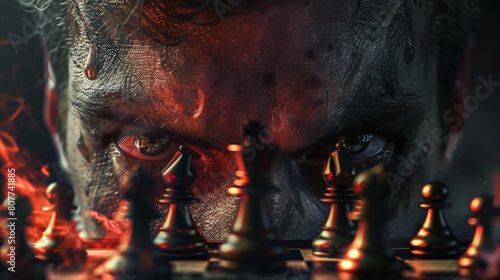 Eyes were staring at the chess pieces