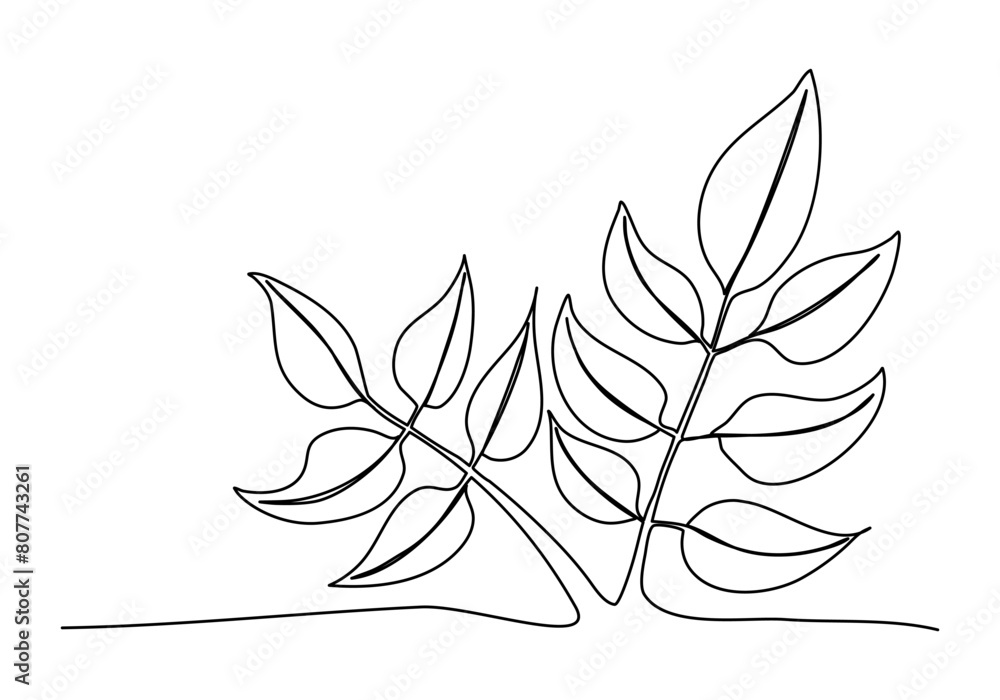 Plant, one line drawing vector illustration. Plant, one line drawing vector illustration.