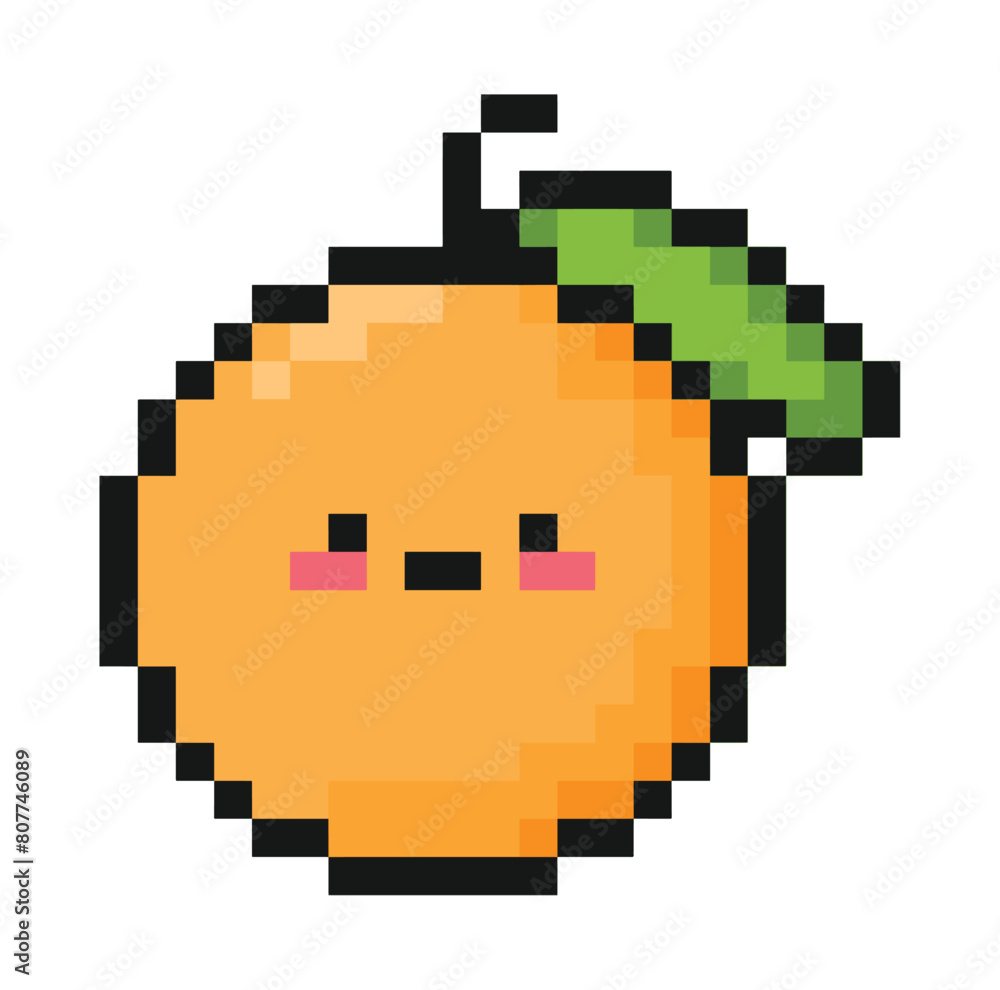 orange in 8 bit pixel art. orange in 8 bit pixel art.