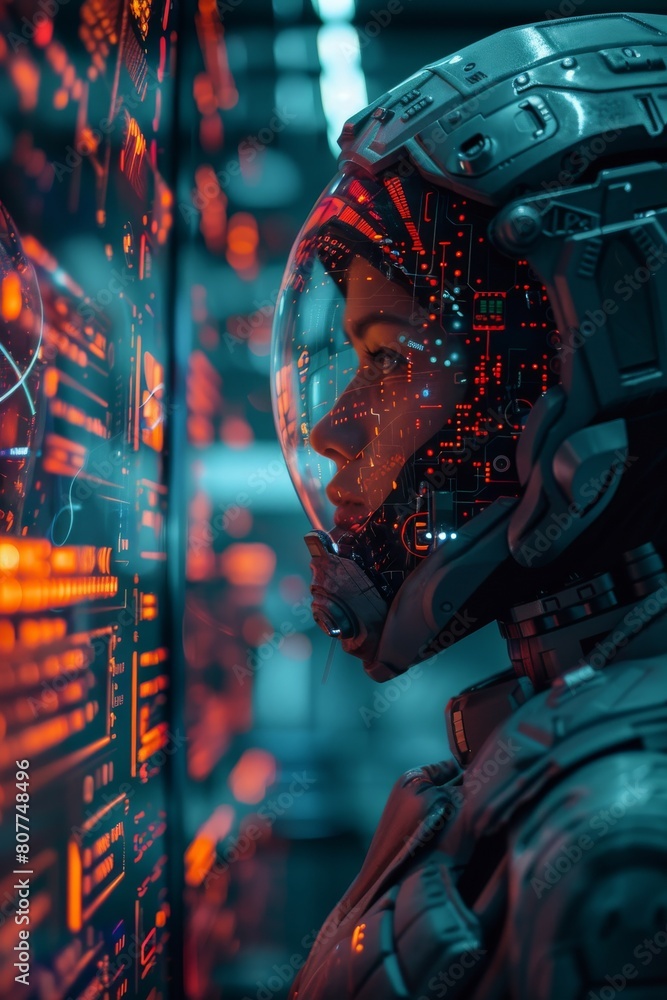 Fototapeta premium cyber chat, bot robot