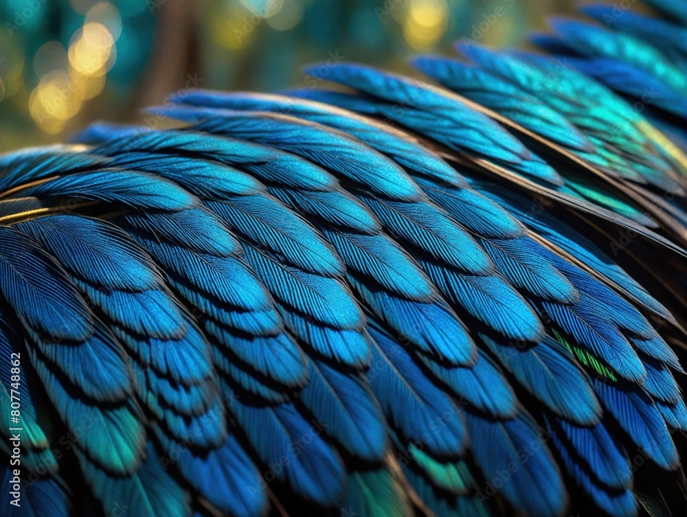 Fototapeta premium blue and yellow feathers