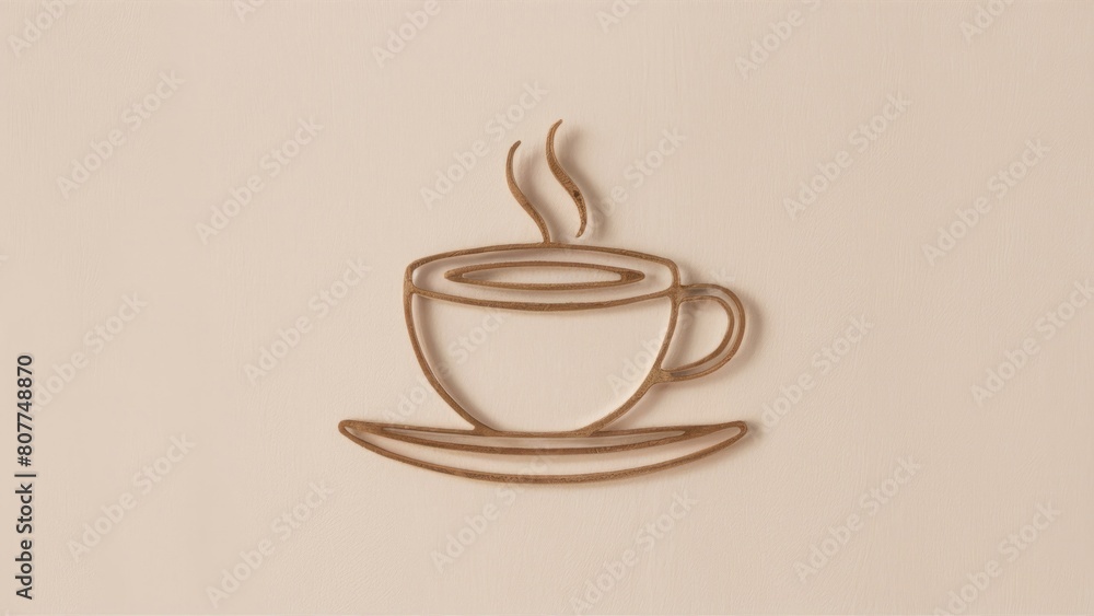 Cup of coffee in minimalist style Cup of coffee in minimalist style