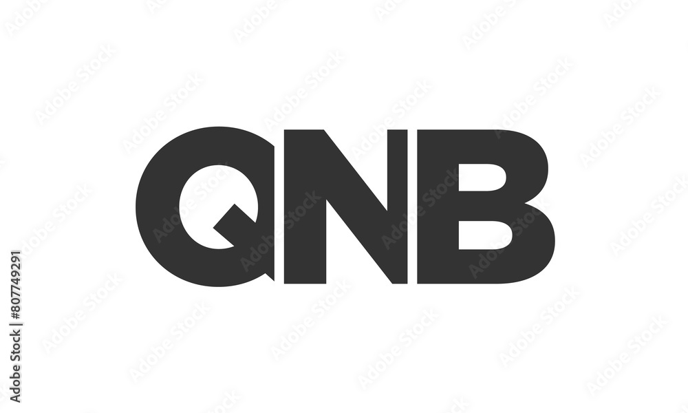 QNB logo design template with strong and modern bold text. Initial based vector logotype featuring simple and minimal typography. Trendy company identity. QNB logo design template with strong and modern bold text. Initial based vector logotype featuring simple and minimal typography. Trendy company identity.