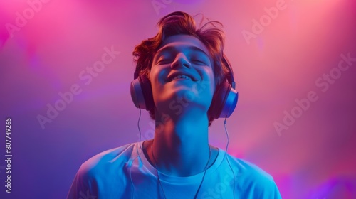 A Young Man Enjoying Music