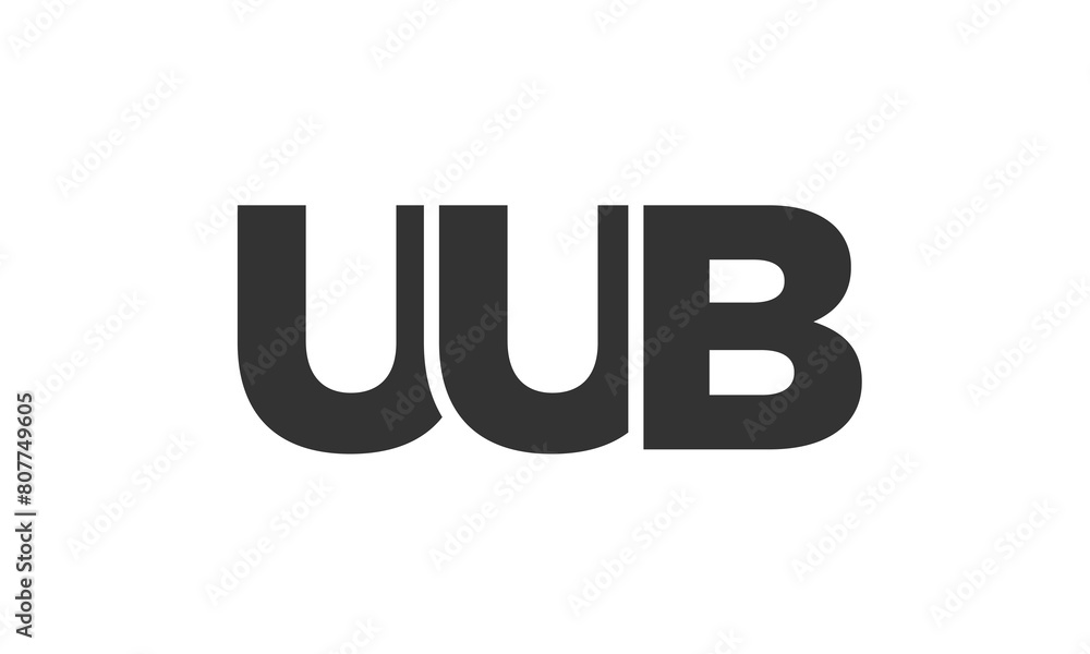 UUB logo design template with strong and modern bold text. Initial based vector logotype featuring simple and minimal typography. Trendy company identity. UUB logo design template with strong and modern bold text. Initial based vector logotype featuring simple and minimal typography. Trendy company identity.