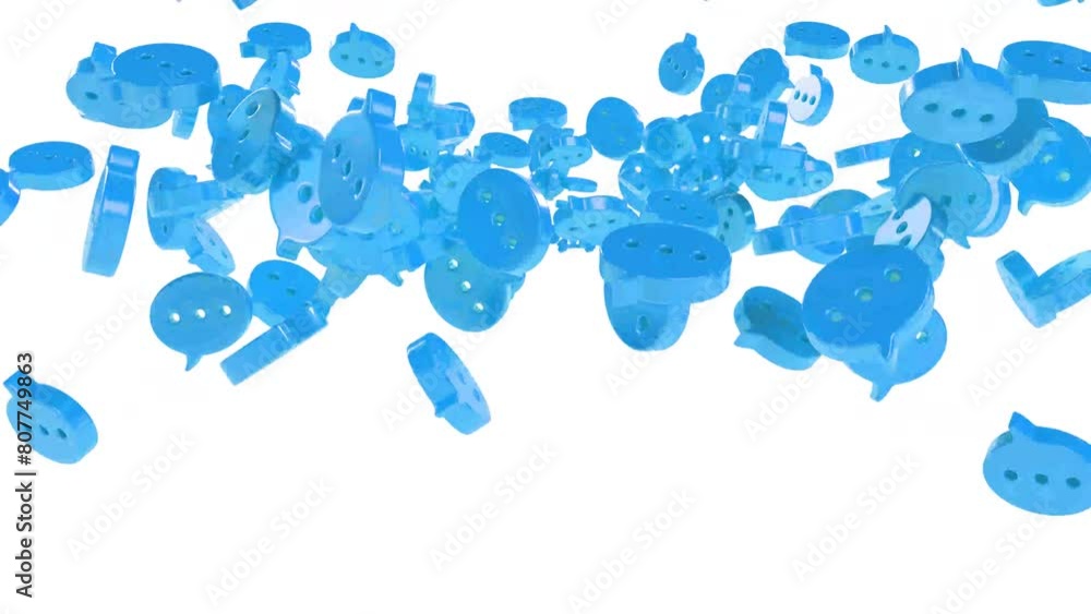 Blue 3D Realistic chat or online message on white Blue 3D Realistic chat or online message on white
