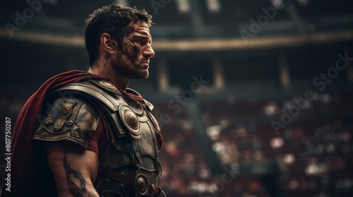 Gladiatorial combatant's emotional farewell in the ludus readying for his final battle in the coliseum
