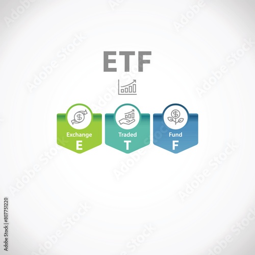 ETF Exchange Traded Fund Investment icon design Infographic