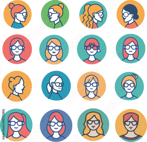 Diverse Women Avatars Set