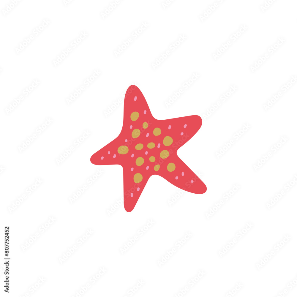 Whimsical red starfish vector illustration Whimsical red starfish vector illustration